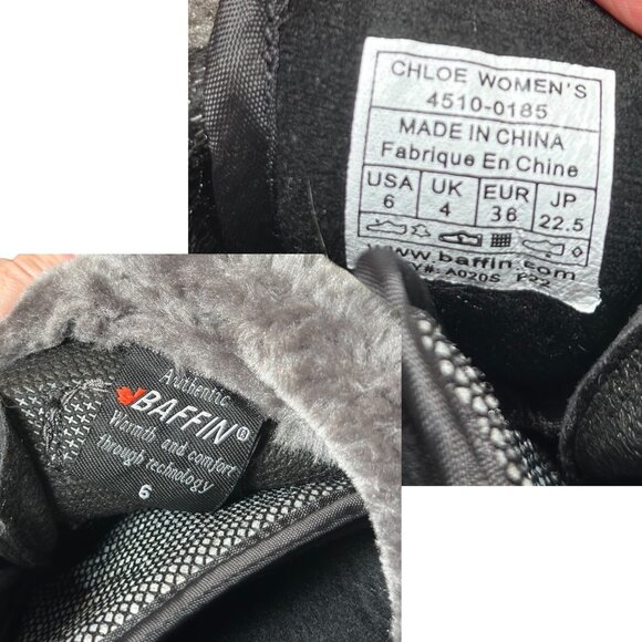 Baffin Chloe Insulated Waterproof Winter Snow Boots Women’s Size 6  Fur - Picture 7 of 16